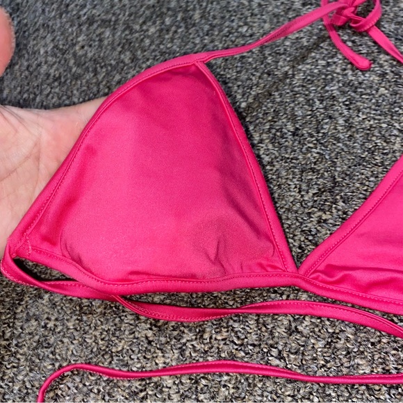 Bundle for $4!  Wrap Waist Barbie Hot Pink Bikini Top Extra Long String OS S/M - Picture 8 of 9